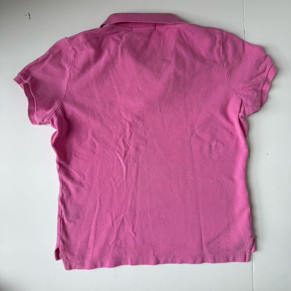 Polo Ralph Lauren Pink Skinny Fit Polo Shirt L Green Pony Cotton - Picture 4 of 4